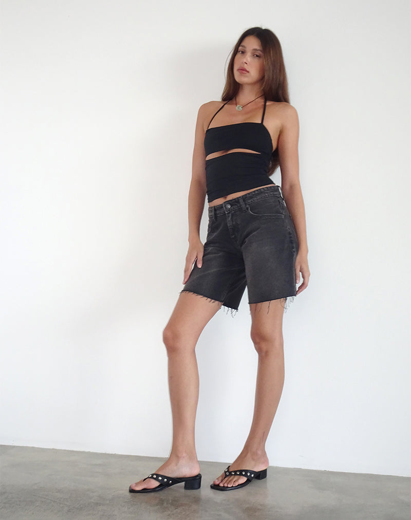 Yasi Top in Black-Nico Sky