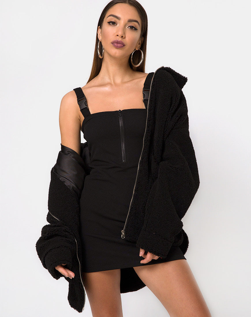 Yori dress In Black with Derlin Clip-Nico Sky