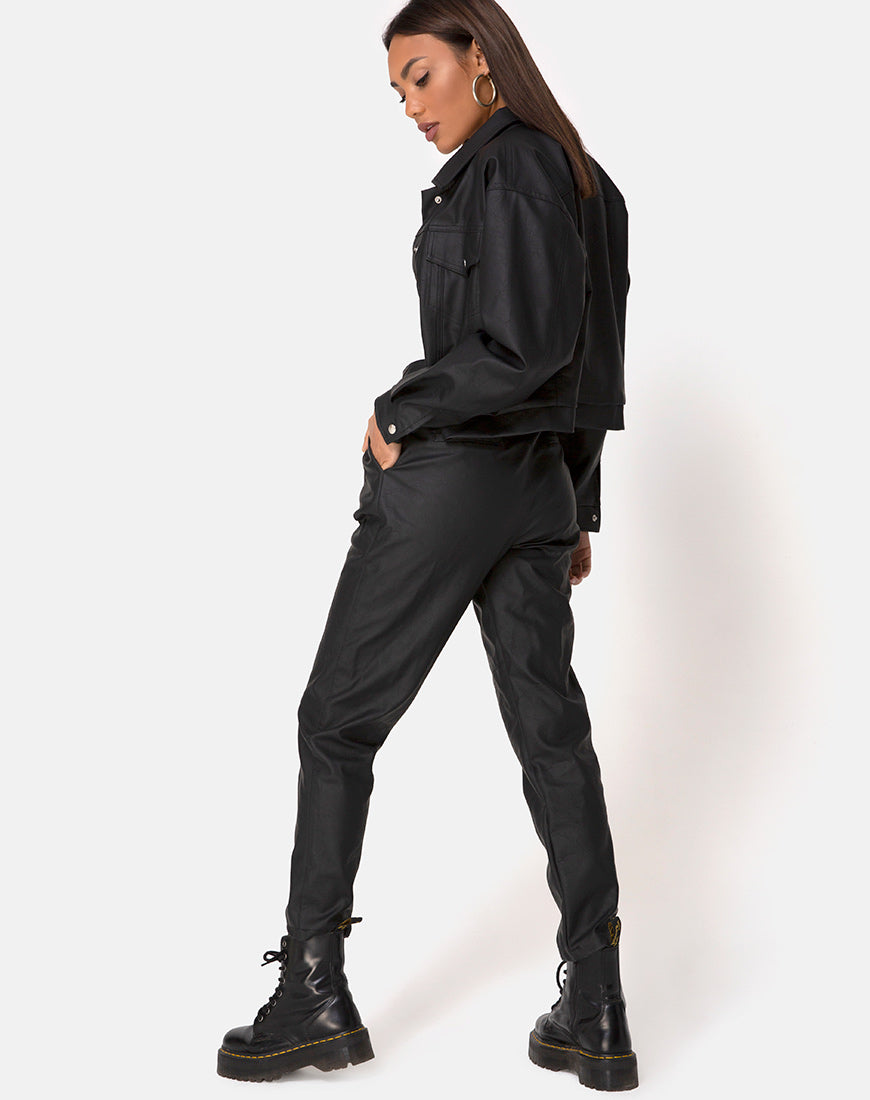 Zastan Trouser PU Black-Nico Sky