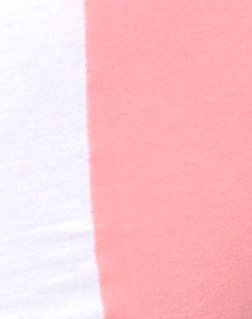 Zena Bodycon Dress in Pale Pink with White Stripe-Nico Sky