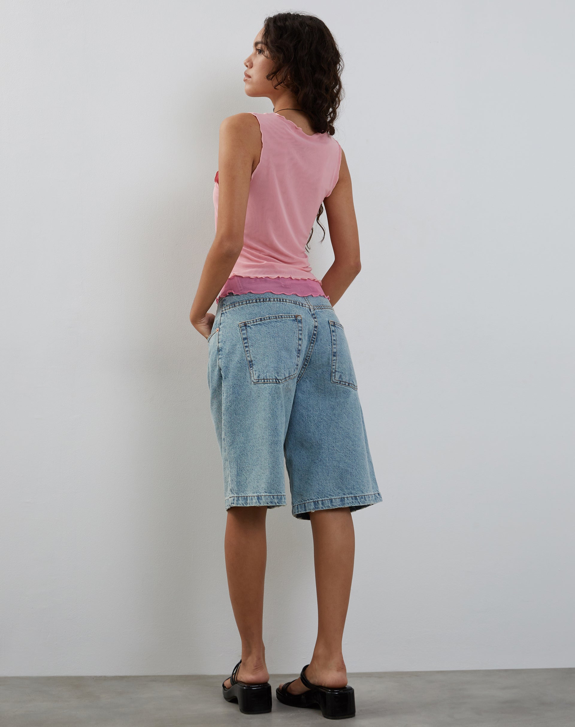 Zeta Vest Top in Pink with Dark Pink Lining-Nico Sky