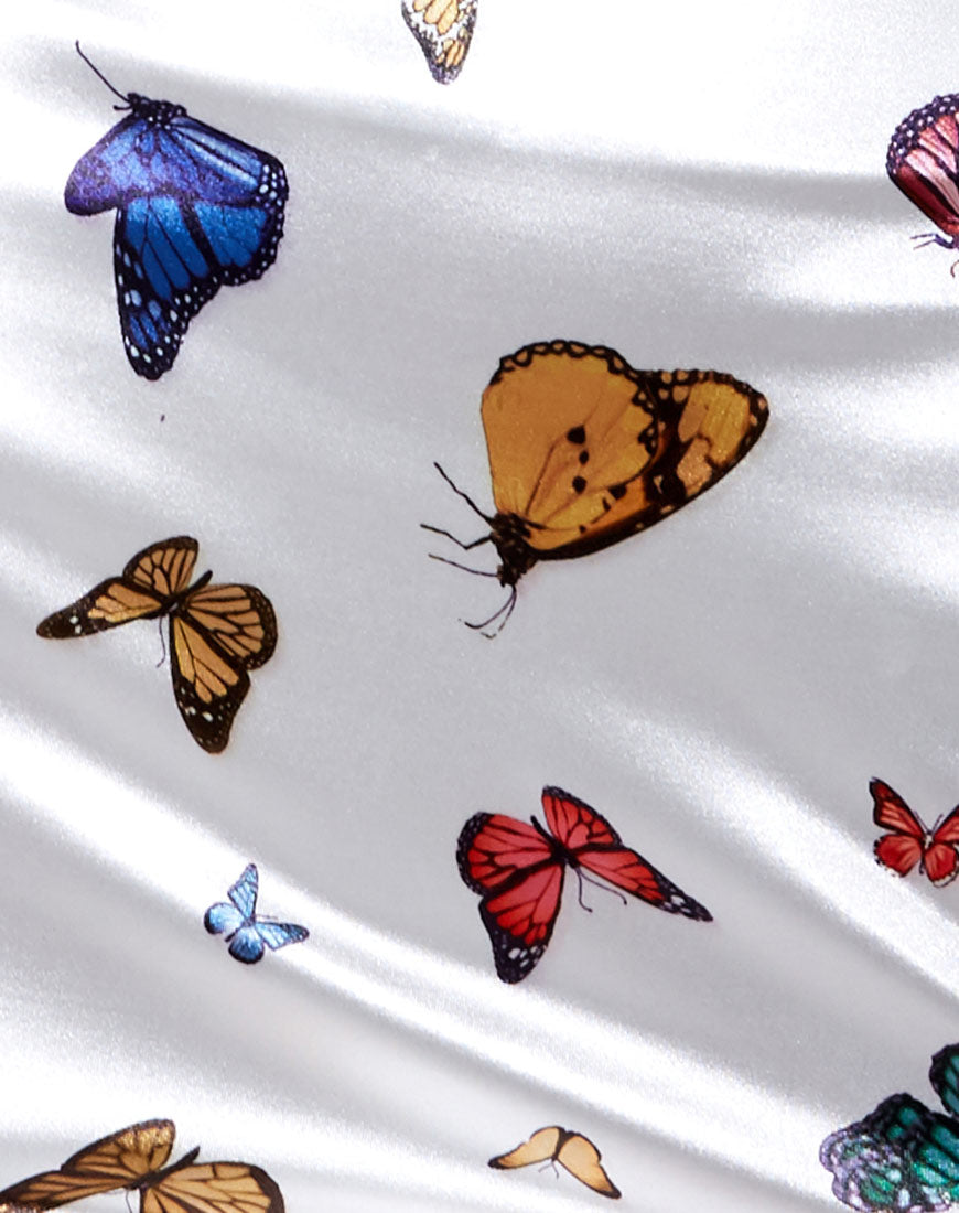 Zida Mini Skirt in Cream Butterfly-Nico Sky