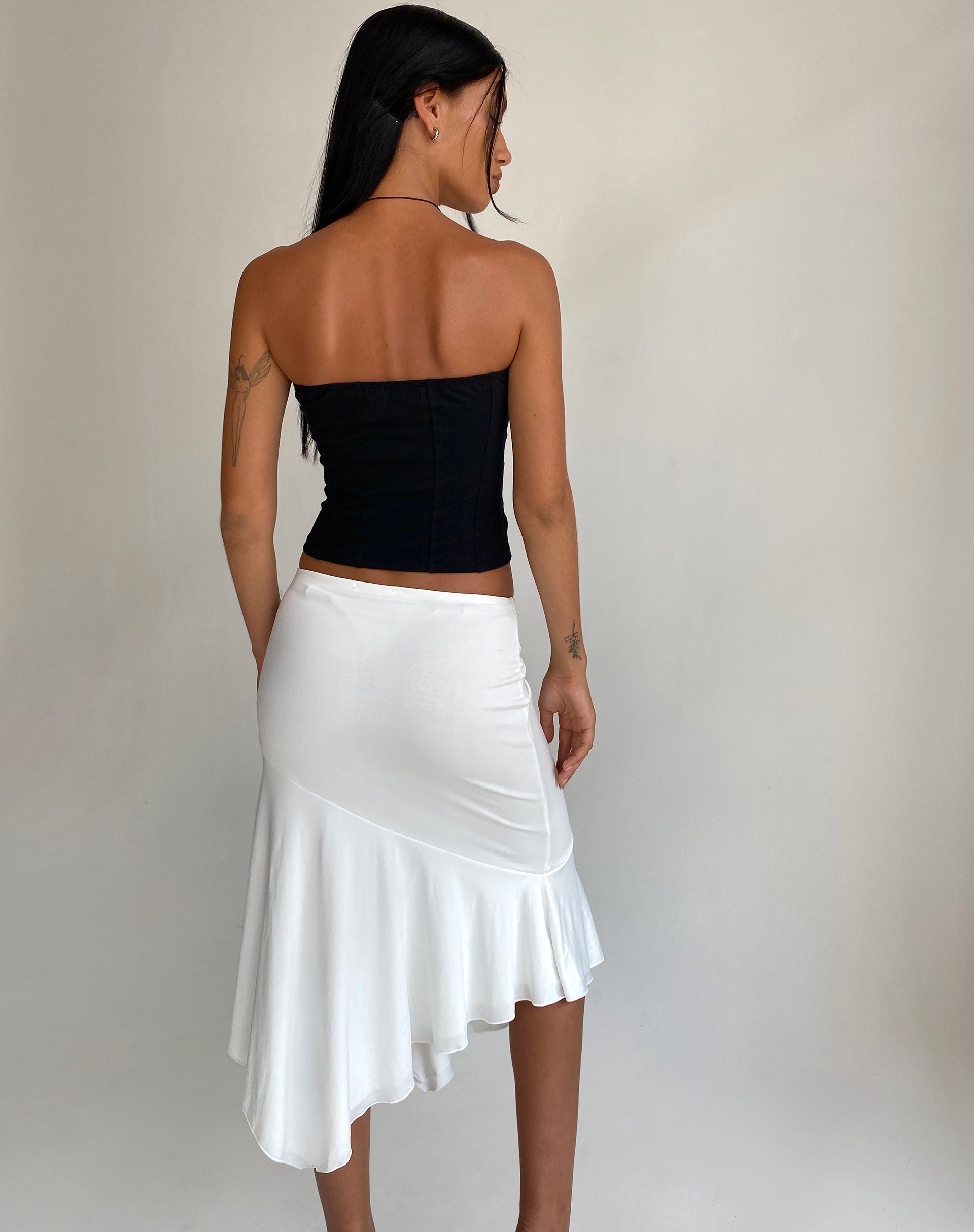 Ziggy Lace Front Bandeau Top in Black-Nico Sky