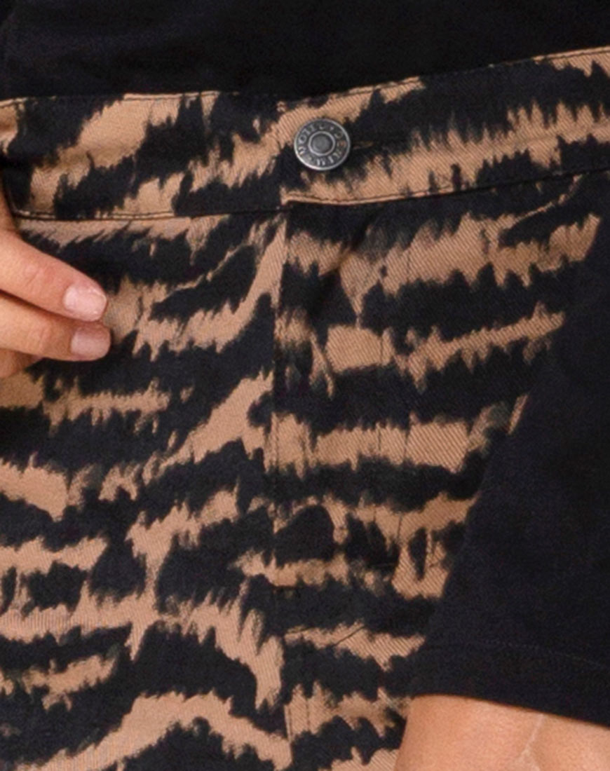 Zoven Trouser in Animal Drip Brown-Nico Sky