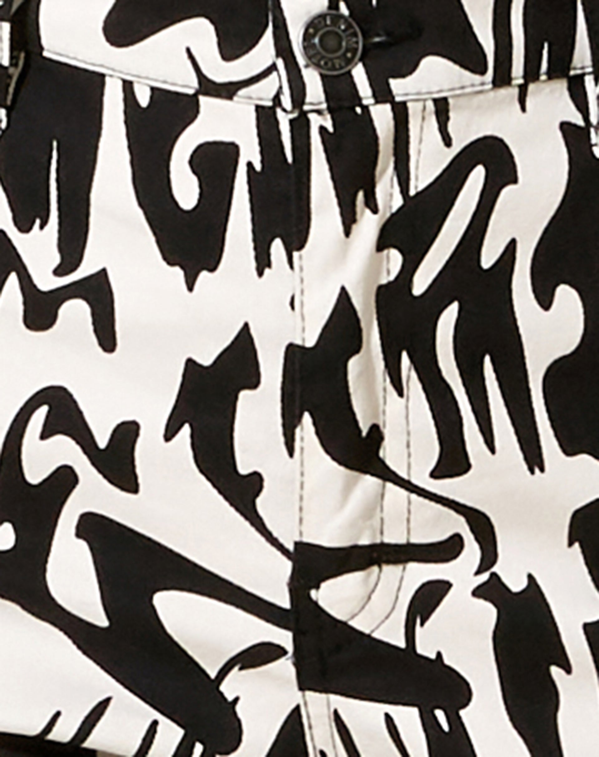 Zoven Flare Trouser in Wrapped Gothic Large Black and White-Nico Sky