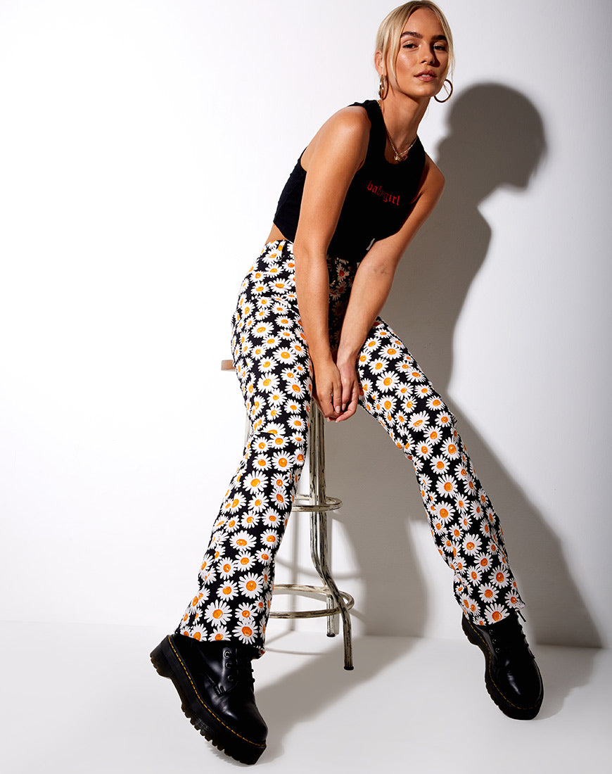 Zoven Trousers in Daisy Love Black-Nico Sky