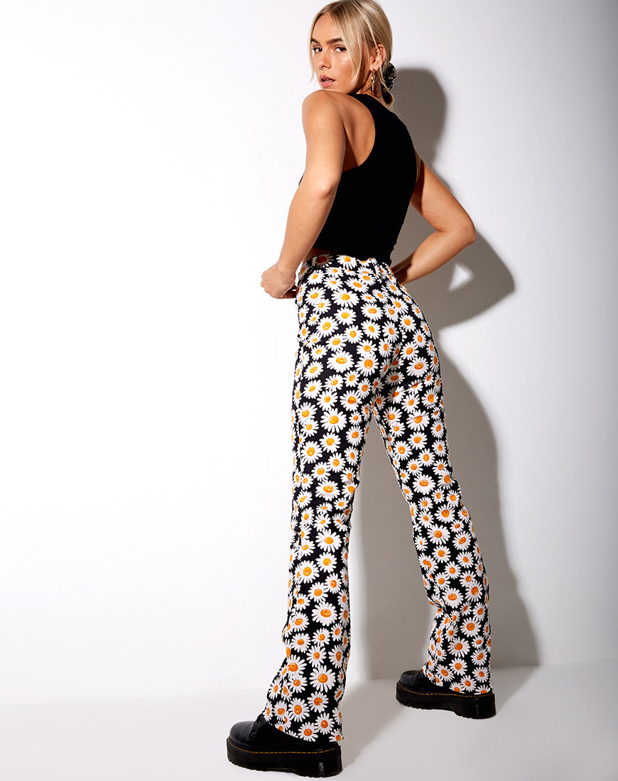 Zoven Trousers in Daisy Love Black-Nico Sky