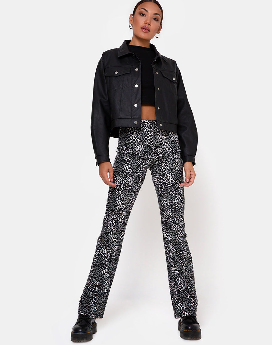 Zoven Trousers in Rar Leopard Grey-Nico Sky