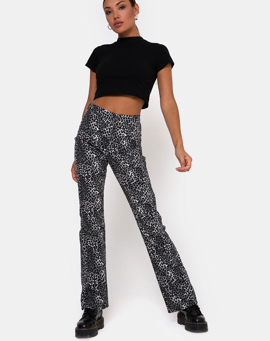 Zoven Trousers in Rar Leopard Grey-Nico Sky
