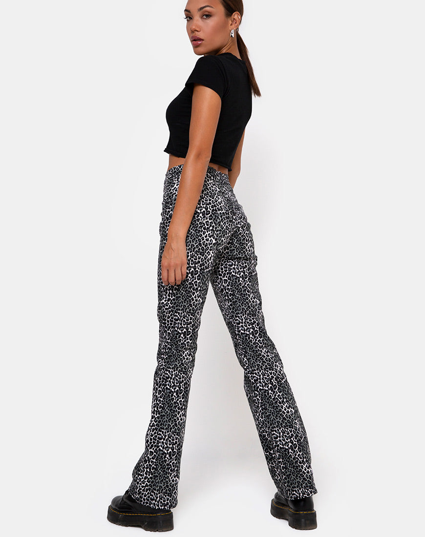 Zoven Trousers in Rar Leopard Grey-Nico Sky