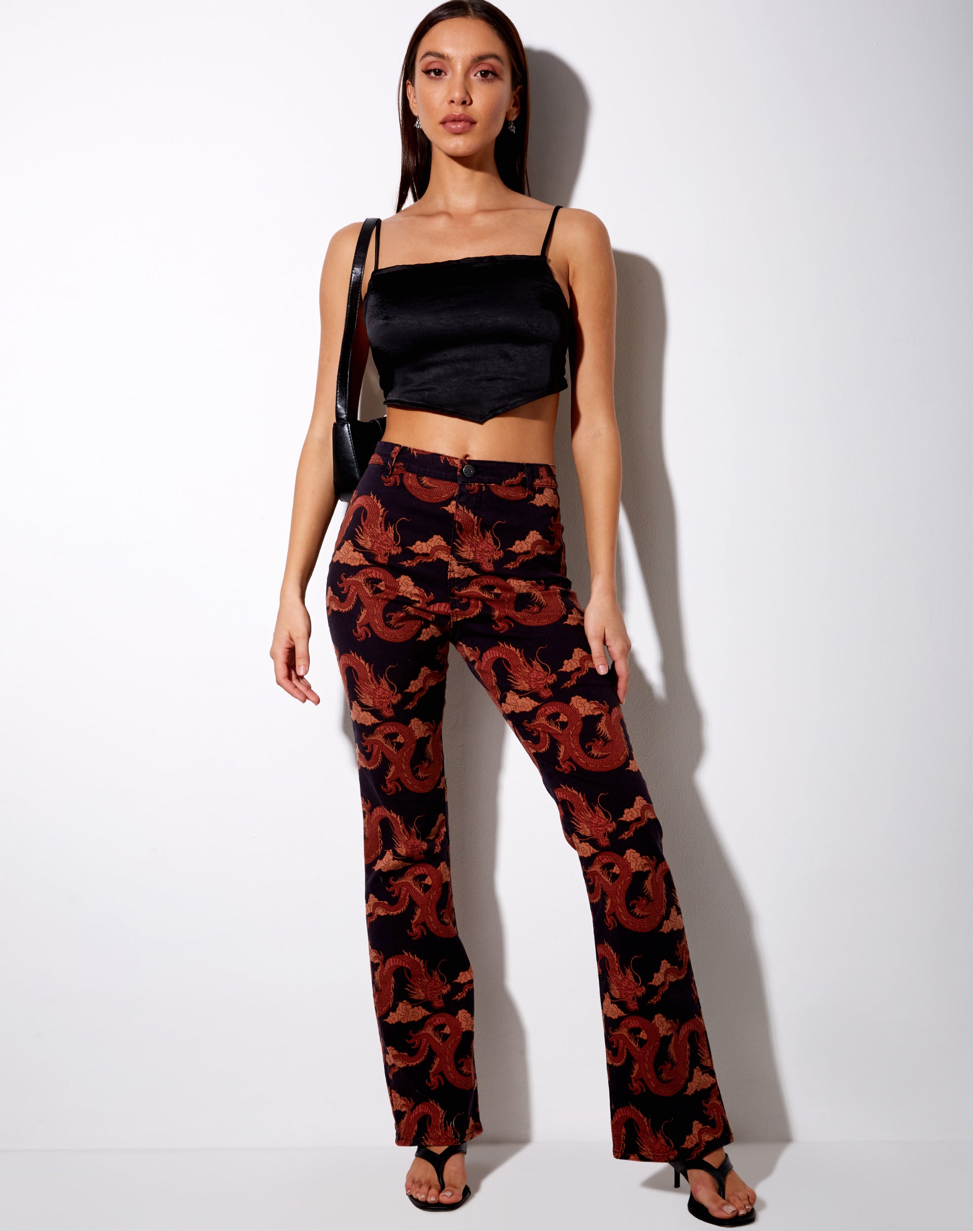 Zoven Flare Trouser in Tonal Dragon Orange-Nico Sky