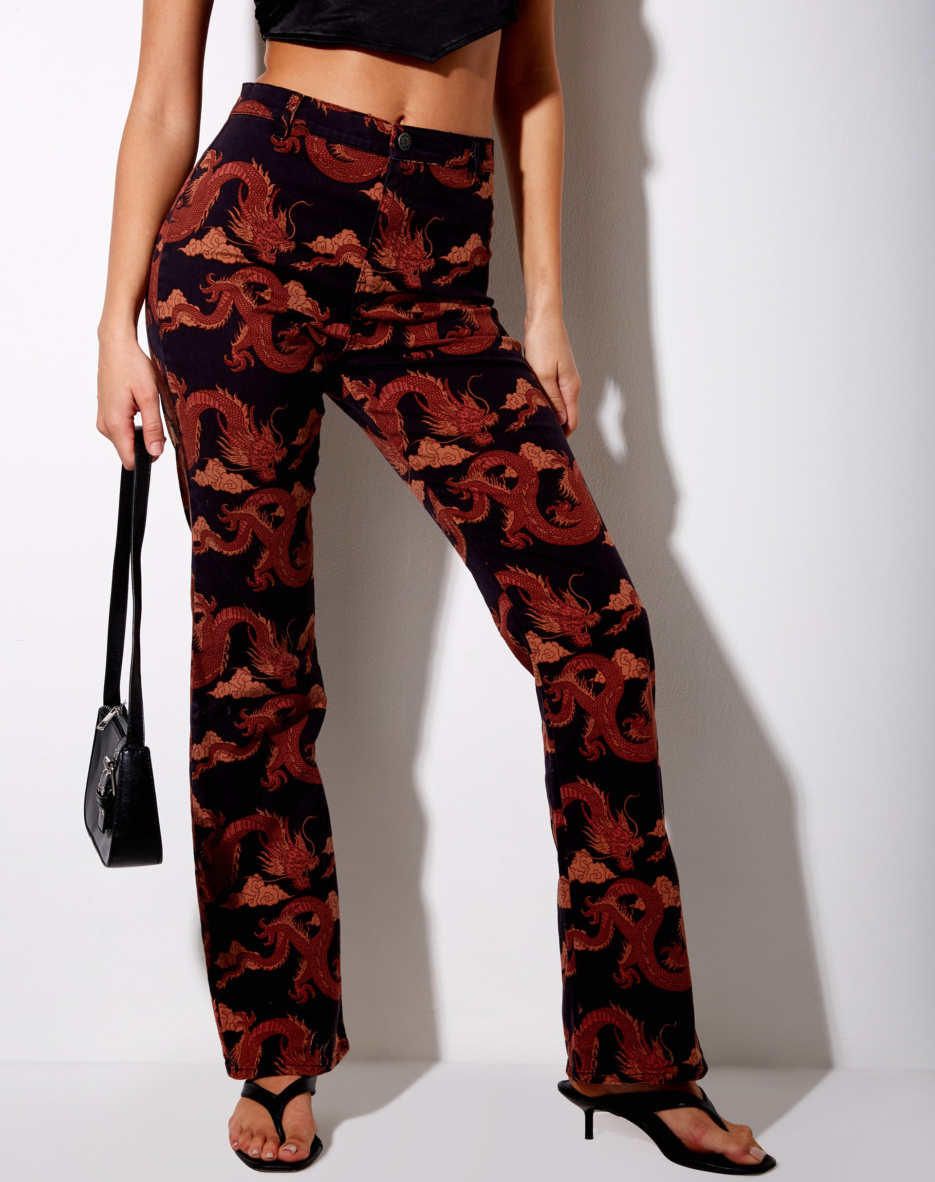 Zoven Flare Trouser in Tonal Dragon Orange-Nico Sky