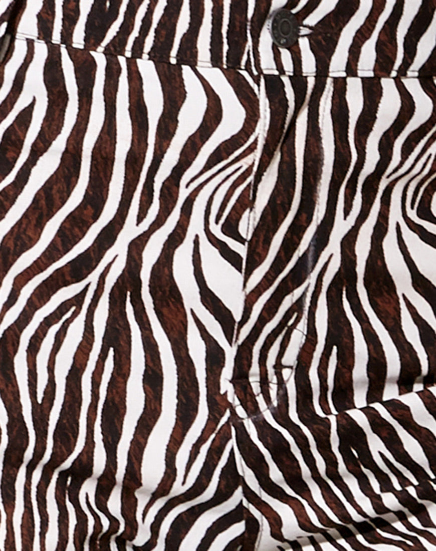 Zoven Flare Trouser in Zebra Vertical-Nico Sky