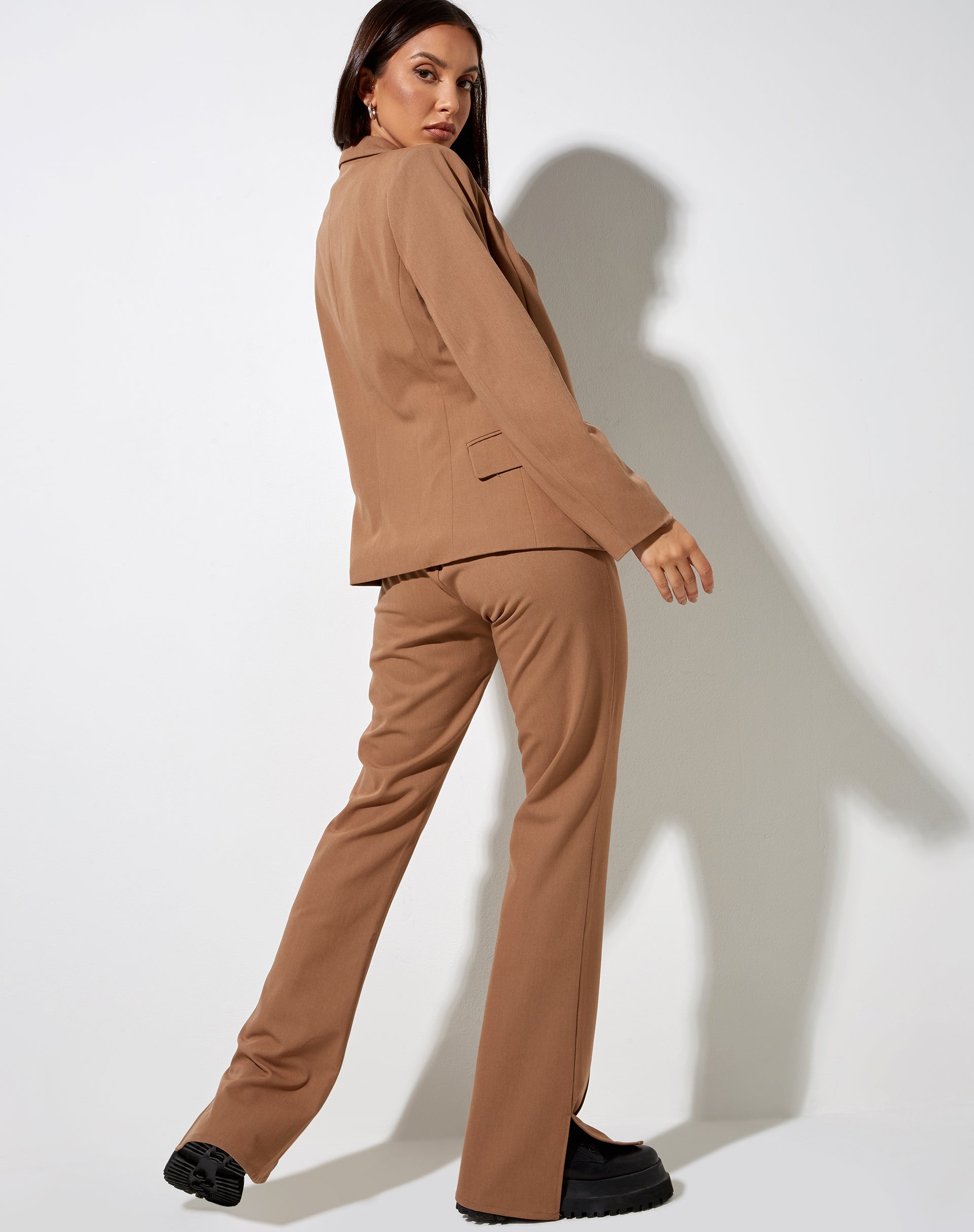 Marwah Blazer in Putty-Nico Sky