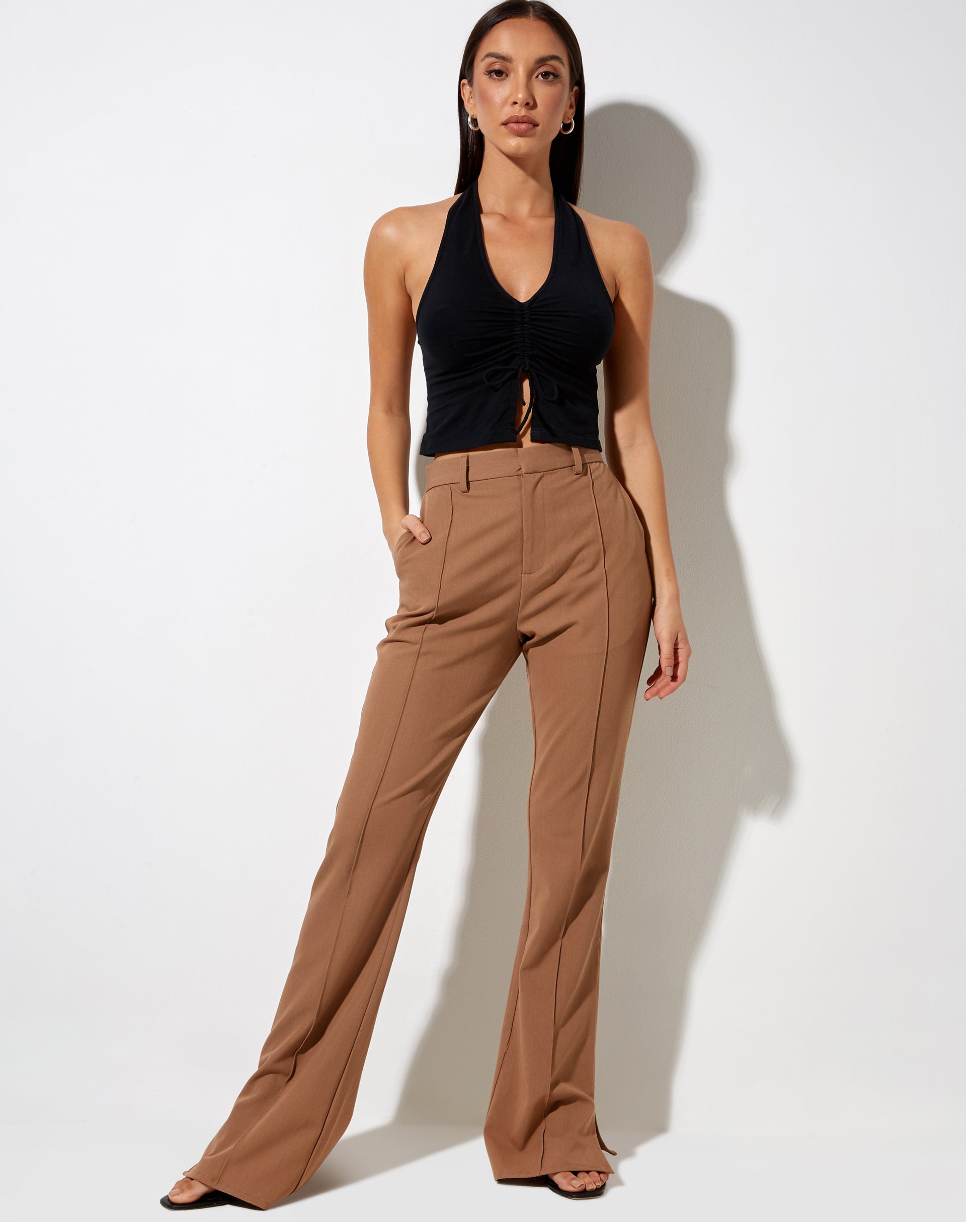 Zovey Trouser in Putty-Nico Sky