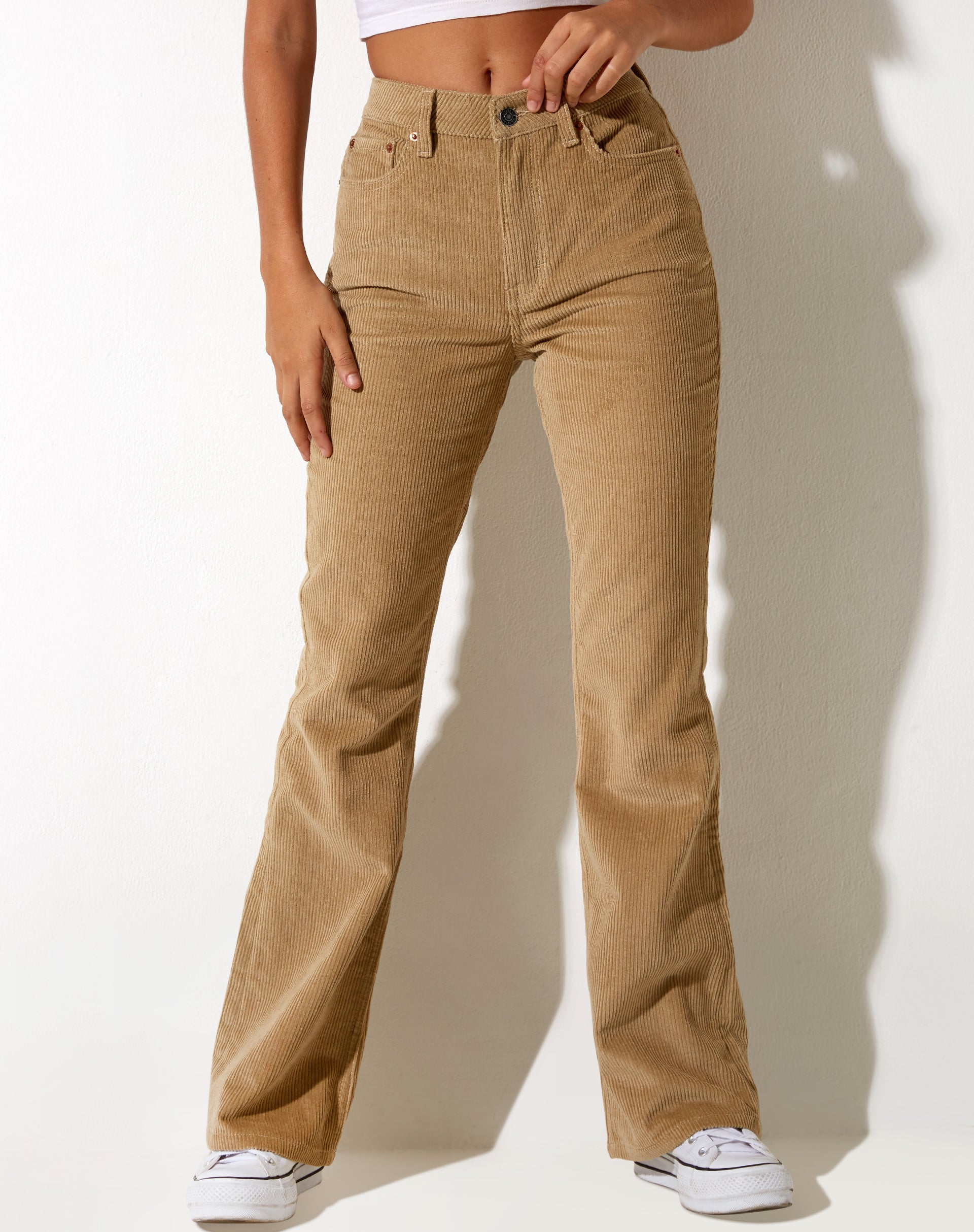 Bootleg Jeans in Cord Sand-Nico Sky