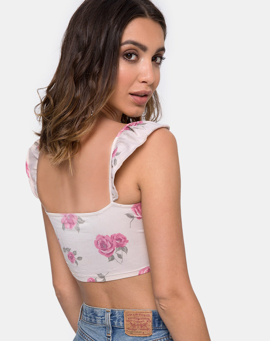 Chapslee Crop Top in Rose Blossom-Nico Sky