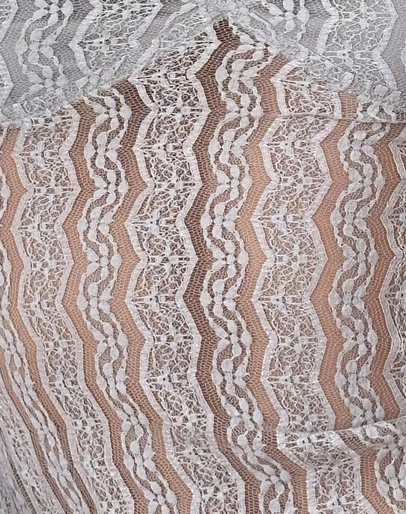 Megara Strappy Top in Silver Grey Lace Mesh-Nico Sky