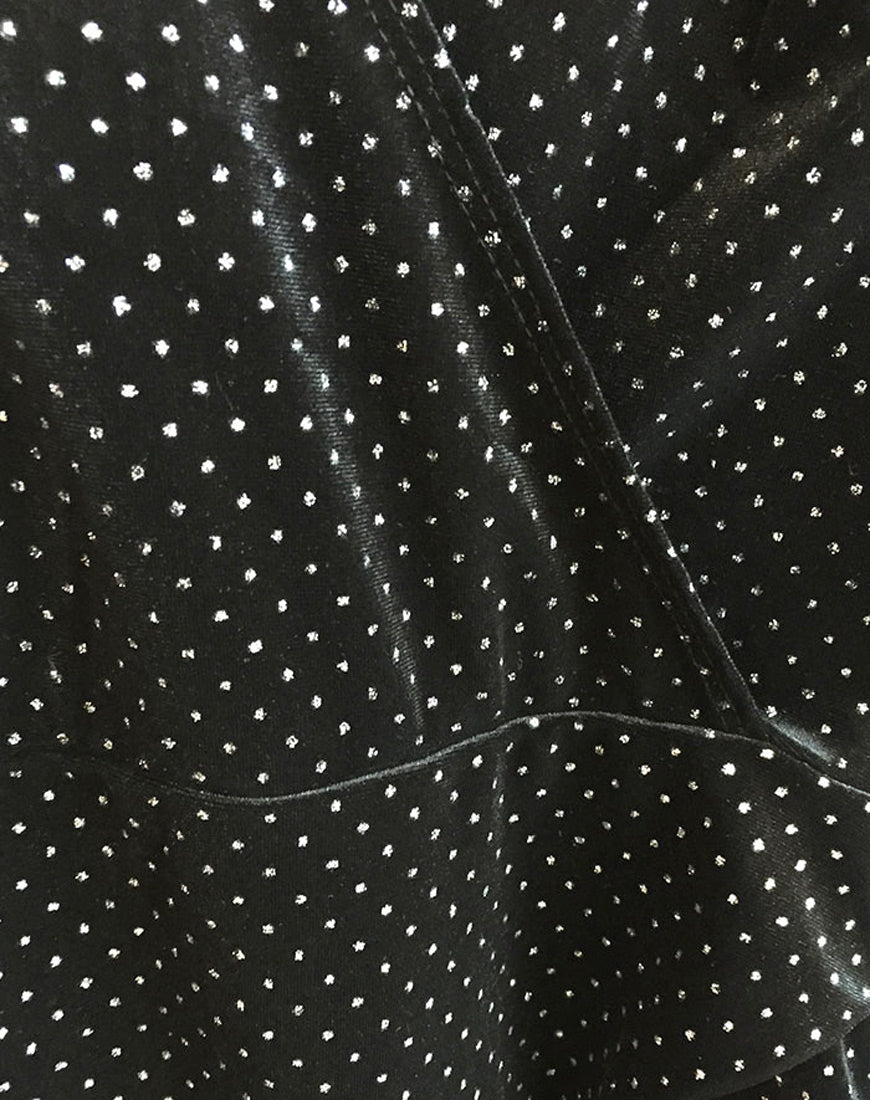 Willow Bodycon Dress in Black and White Dot-Nico Sky