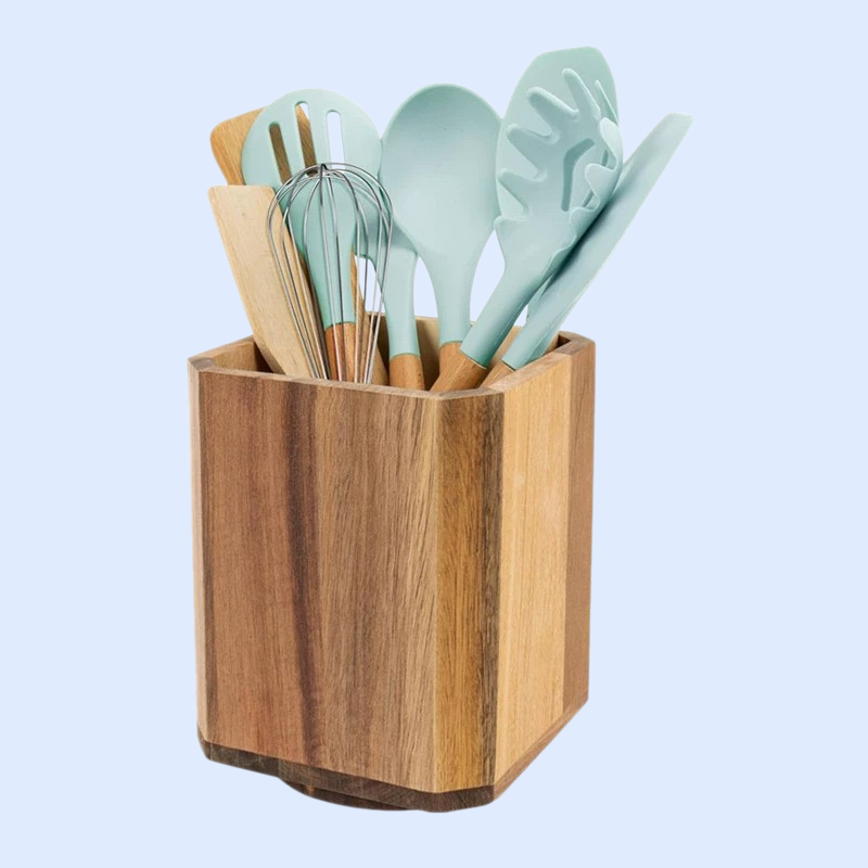 Drehbarer Besteckständer aus Holz