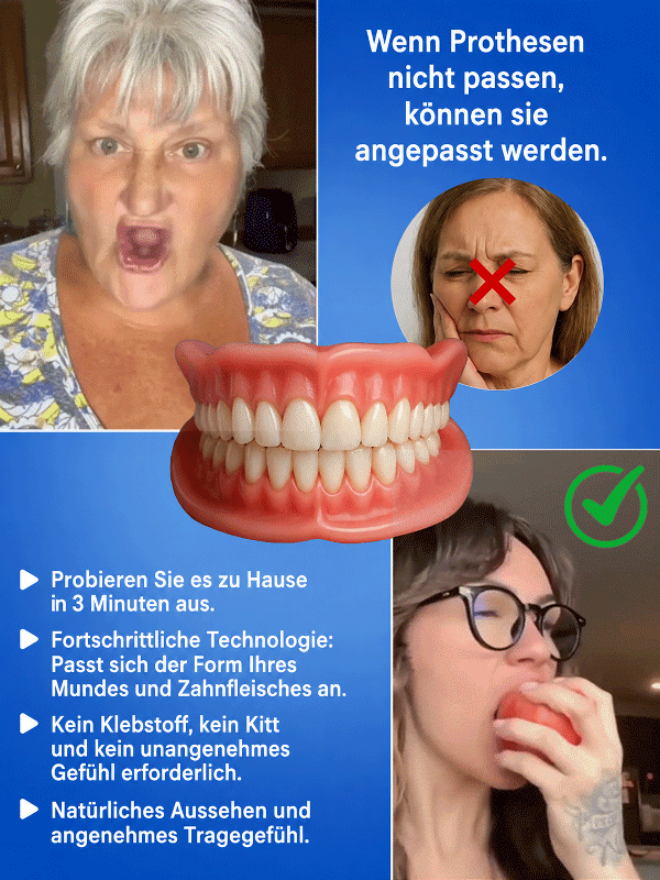 [Unsichtbar und komfortabel] Maßgefertigte voll ausgestattete medizinische Vollprothesen