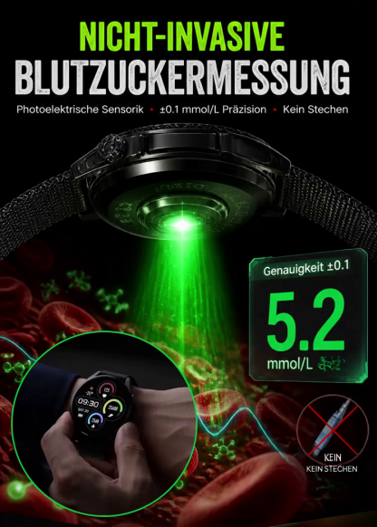 Premium Gesundheits-Smartwatch | Bluetooth-Telefonie | GPS-Tracking | 80m Wasserdicht ⌚❤️