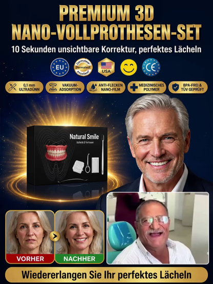 [Unsichtbar und komfortabel] Maßgefertigte voll ausgestattete medizinische Vollprothesen