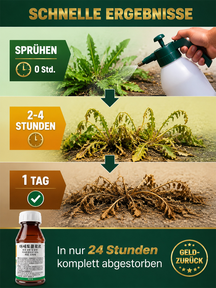Herbizid und Wurzelfäule-Bekämpfungsmittel Bio-Unkrautvernichter 1x sprühen, 3 Jahre unkrautfrei!