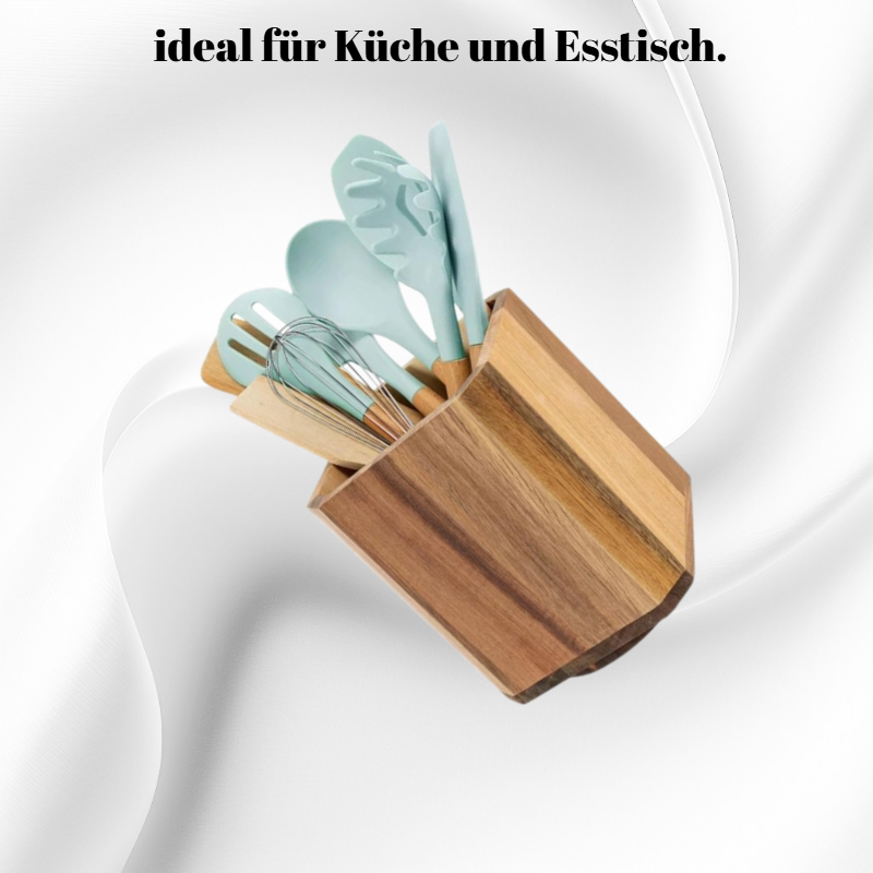 Drehbarer Besteckständer aus Holz