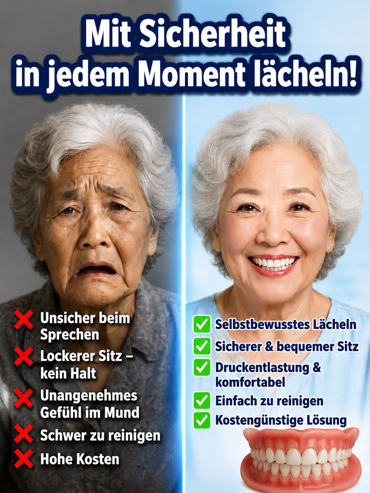 [Unsichtbar und komfortabel] Maßgefertigte voll ausgestattete medizinische Vollprothesen