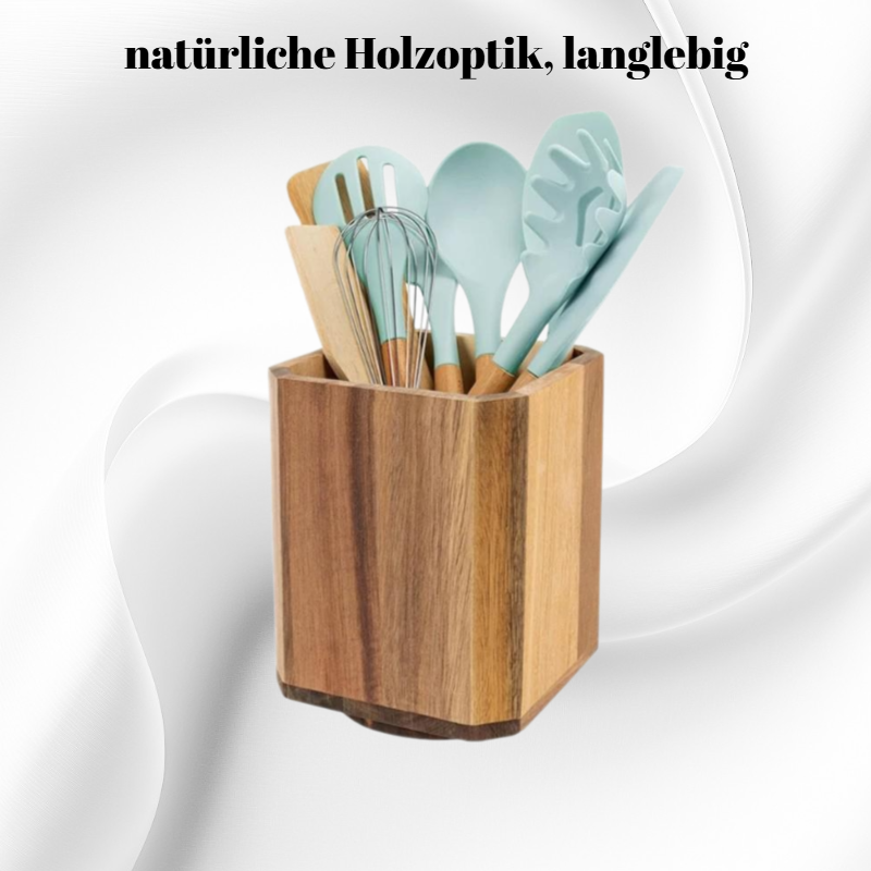 Drehbarer Besteckständer aus Holz