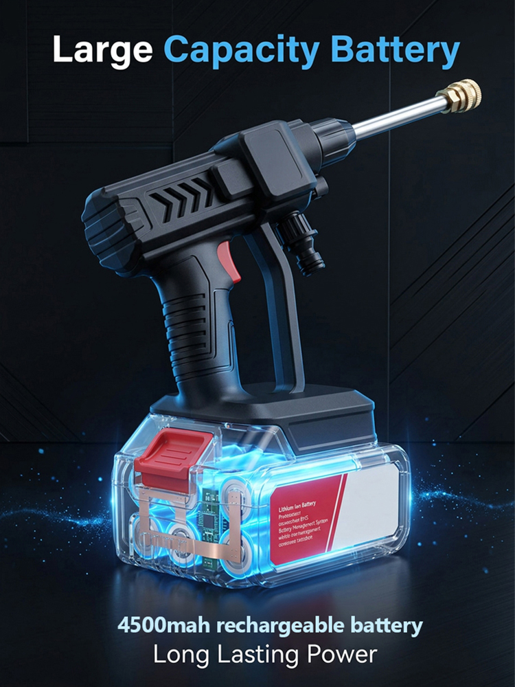 🔋 Cordless & Portable High-Pressure Car Wash Tool. Multi-Function Nozzle for Car Washing, Gardening & Floor Cleaning✅ 5-Year Quality Warranty