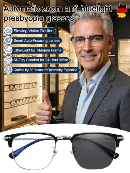 TUV Optical Certified, 0.01s Auto-Focus Reading Glasses, Auto-Match Without Prescription, Clearance Sale + Free Shipping