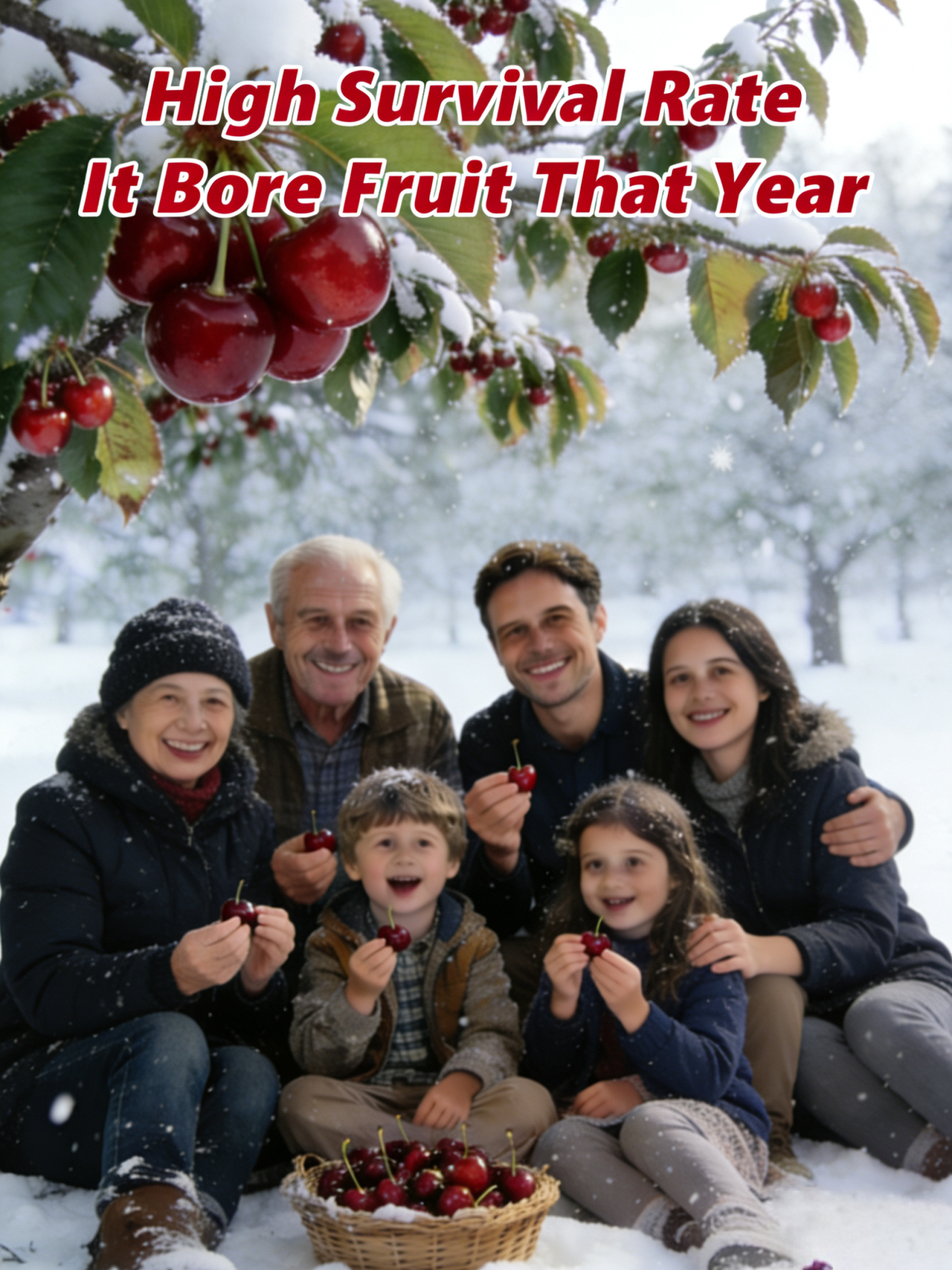 🍒 Enjoy Premium Bing Cherries at Home! Self-pollinating, bears fruit even with just one tree! Huge, sweet, top-quality fruit! Full refund if the tree doesn’t survive!