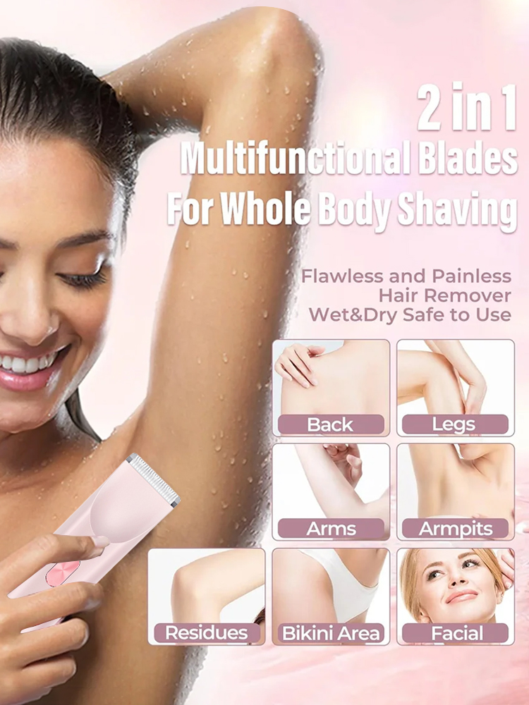 2-in-1 Wet & Dry Epilator | Painless, silky-smooth hair removal, IPX7 waterproof & fully washable 💧