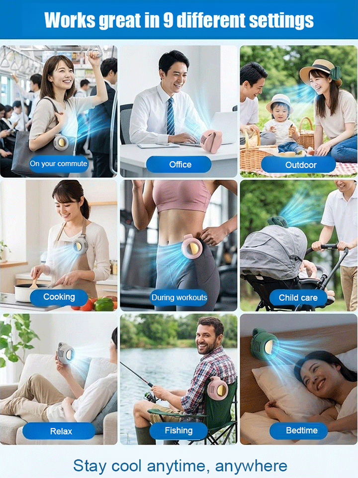 【Portable Clip Mini Fan】Crush the 40°C heatwave. Stay ice-cold anywhere, instantly.