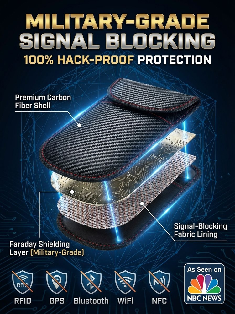 【Car Key Signal Shielding Box】Carbon Fiber Anti-theft