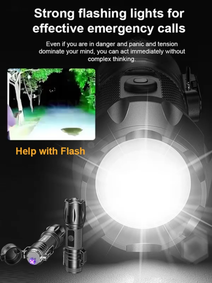 95 Million Volts High-Voltage Self-Defense Flashlight! 360° Dead-Angle-Free Protection, Safeguard You in Emergencies✨