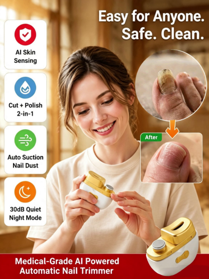 ⚡ Electric Nail Clipper: Smooth rounded nails in just 10 seconds 🚫 No more cuts or bleeding 💅