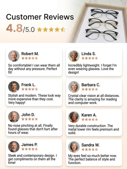 TUV Optical Certified, 0.01s Auto-Focus Reading Glasses, Auto-Match Without Prescription, Clearance Sale + Free Shipping