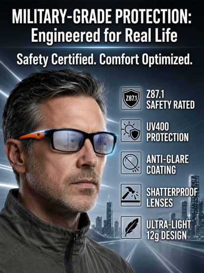 🚀 Smart Focus Glasses: Wear to see clearly, No more swapping!Stop swapping glasses! One progressive photochromic pair for 24/7 crystal-clear vision.