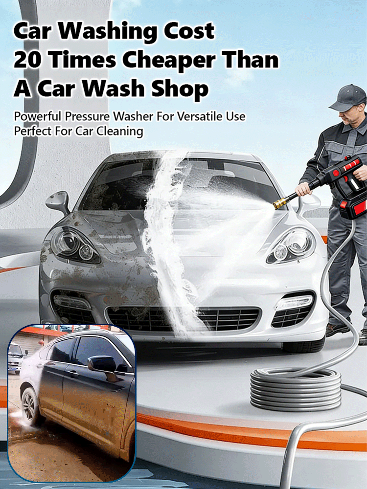 🔋 Cordless & Portable High-Pressure Car Wash Tool. Multi-Function Nozzle for Car Washing, Gardening & Floor Cleaning✅ 5-Year Quality Warranty