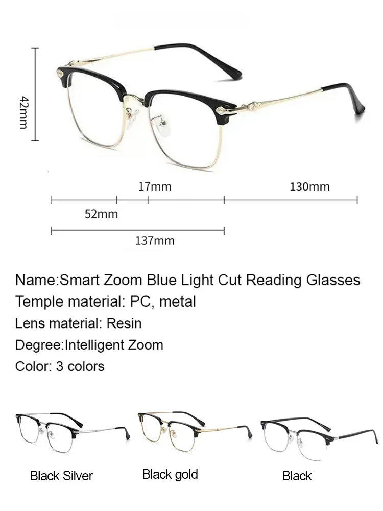 TUV Optical Certified, 0.01s Auto-Focus Reading Glasses, Auto-Match Without Prescription, Clearance Sale + Free Shipping