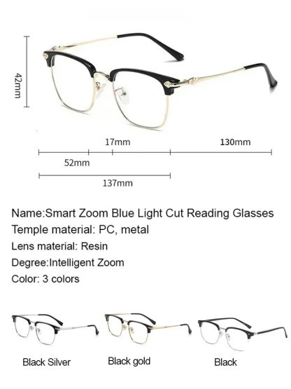 TUV Optical Certified, 0.01s Auto-Focus Reading Glasses, Auto-Match Without Prescription, Clearance Sale + Free Shipping