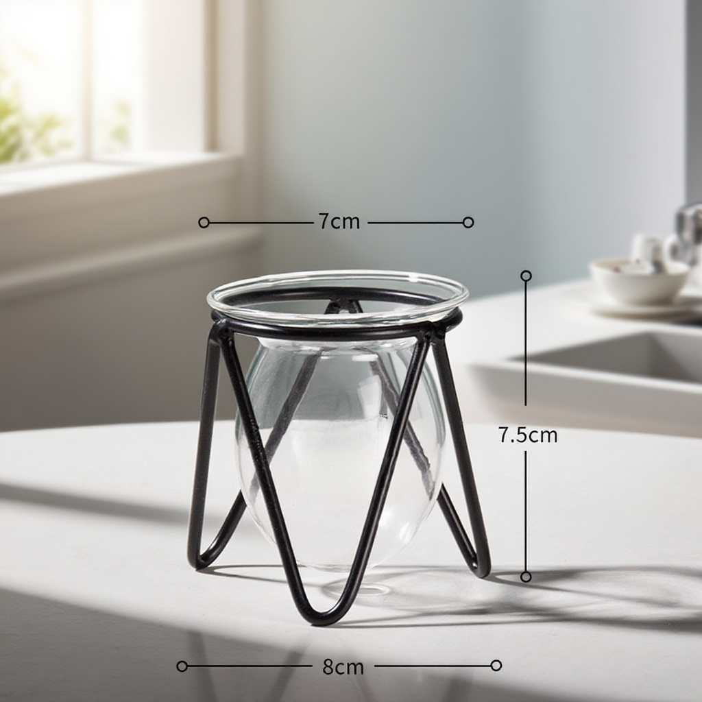 Skleněná průhledná váza na květiny do obývacího pokoje, dekorativní květináč na vodní rostliny