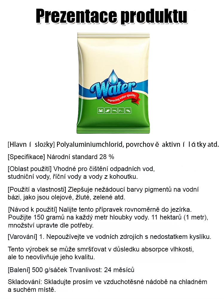 【Jeden sáček na deset akrů】Neškodí rybám a krevety, prostředek na čištění vody pro chov vodních živo