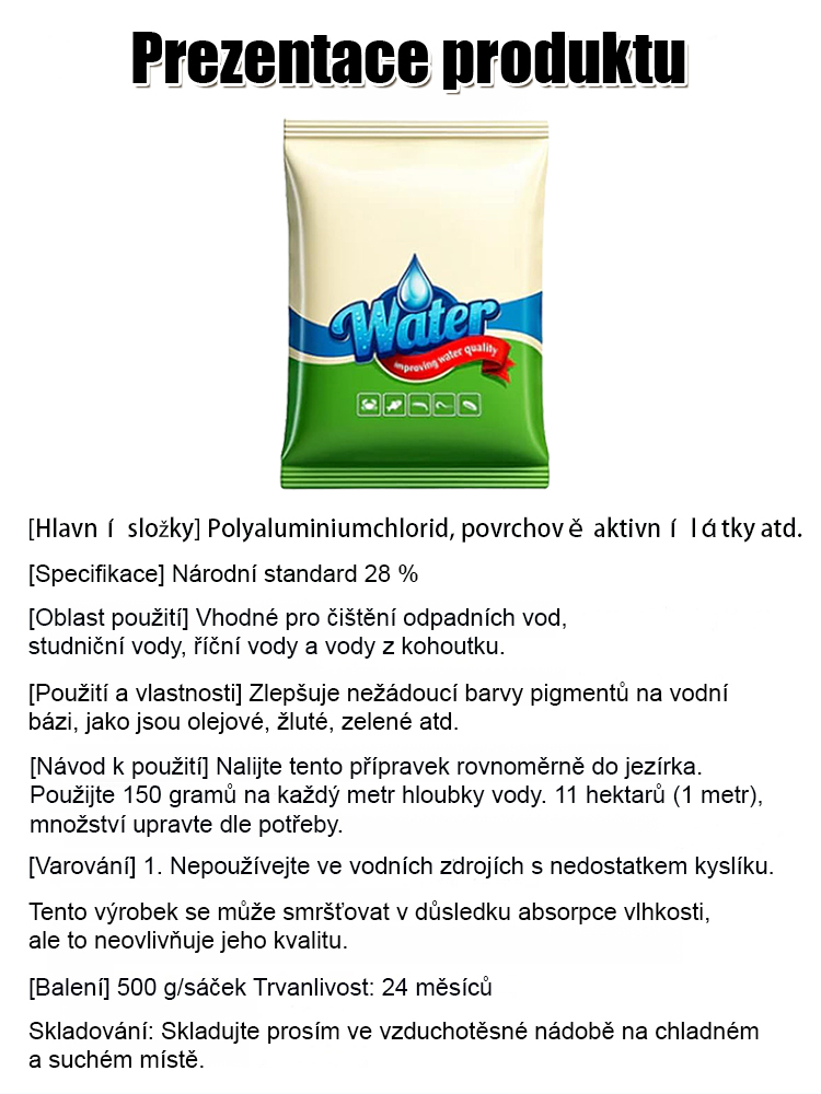 【Jeden sáček na deset akrů】Neškodí rybám a krevety, prostředek na čištění vody pro chov vodních živo
