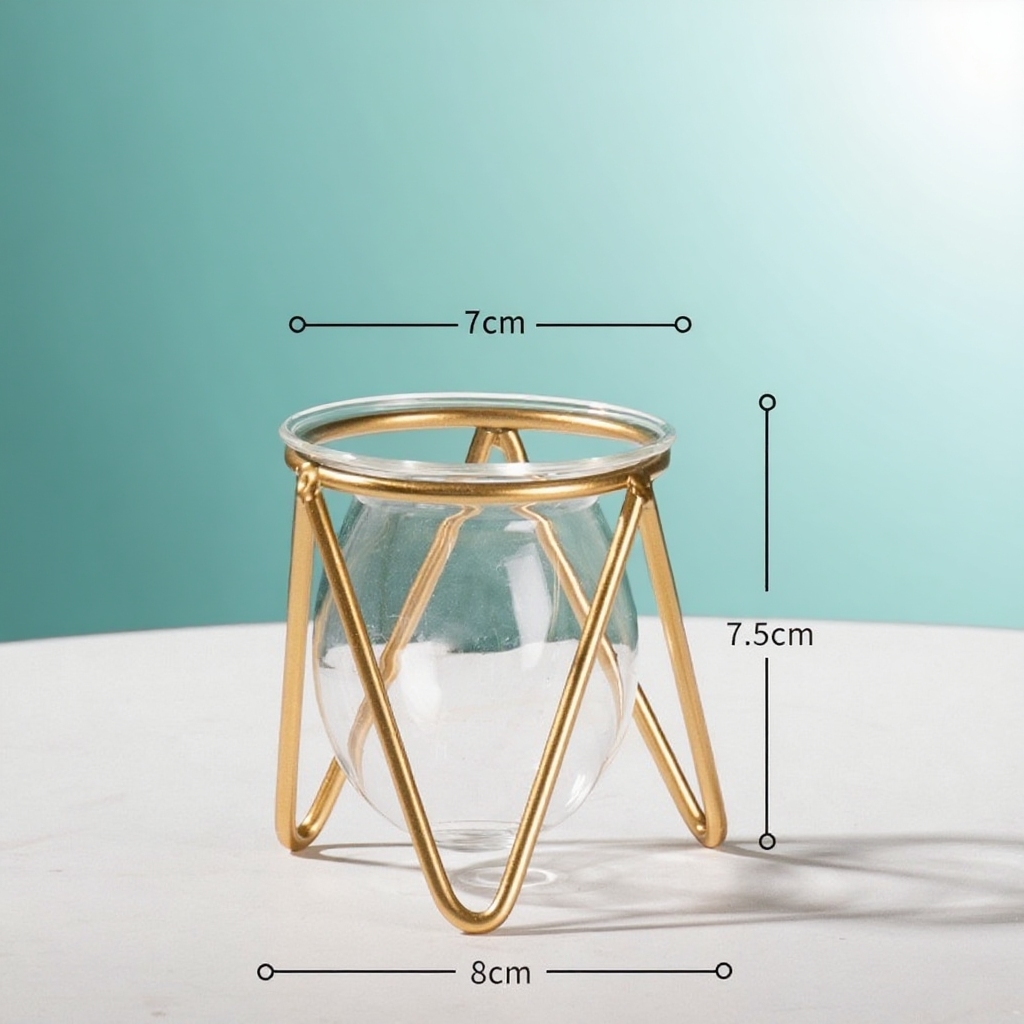 Skleněná průhledná váza na květiny do obývacího pokoje, dekorativní květináč na vodní rostliny