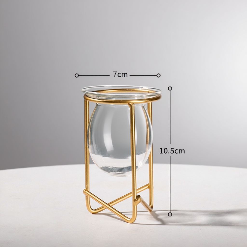 Skleněná průhledná váza na květiny do obývacího pokoje, dekorativní květináč na vodní rostliny