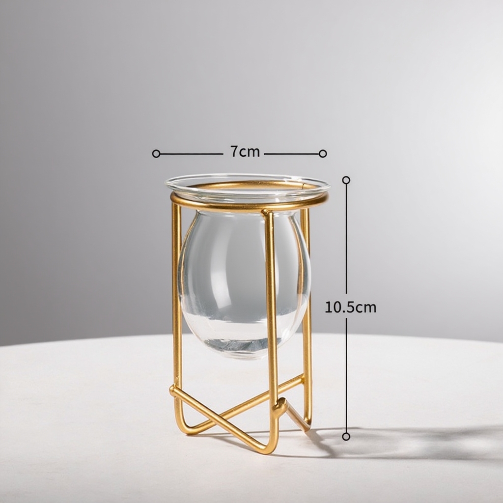 Skleněná průhledná váza na květiny do obývacího pokoje, dekorativní květináč na vodní rostliny